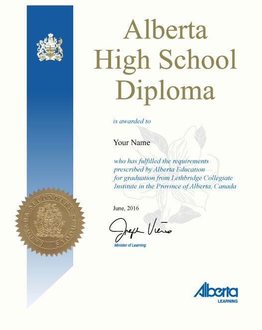 Secondary School Canada Diplomas - Hey Congrats!
