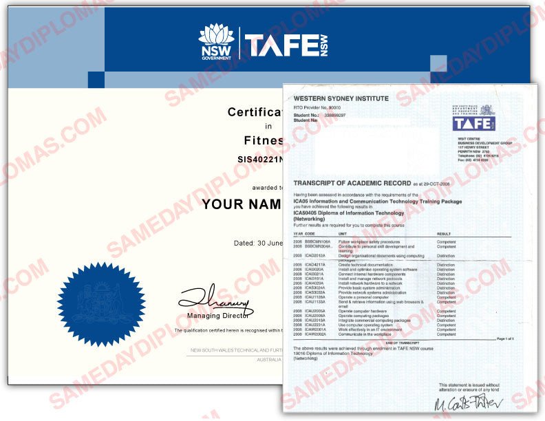 TAFE Certificate III with Transcript Bundle - Australia - Hey Congrats!