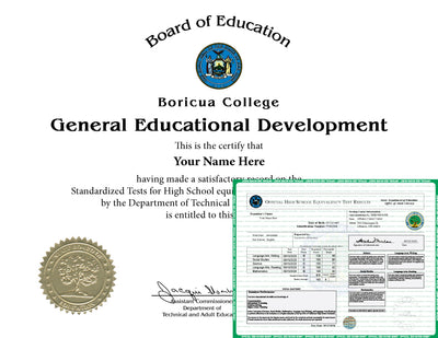 GED Diploma and Transcript