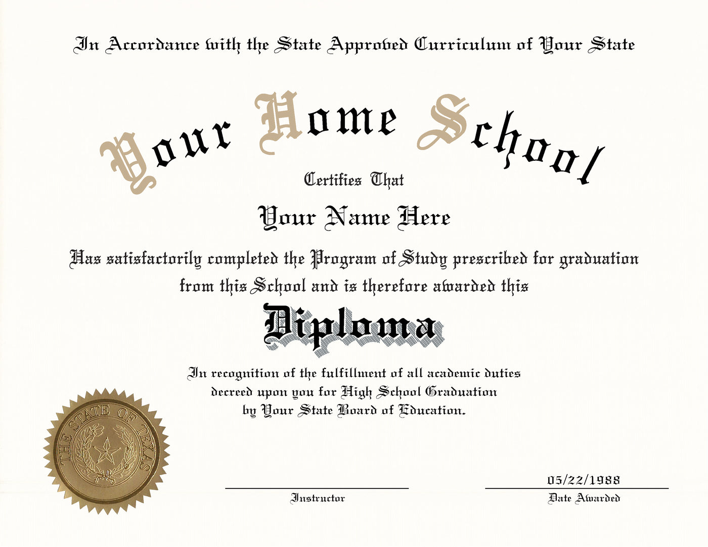 Homeschool Diploma Layout 4