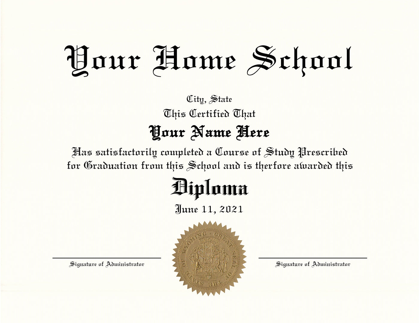 Homeschool Diploma Layout 5