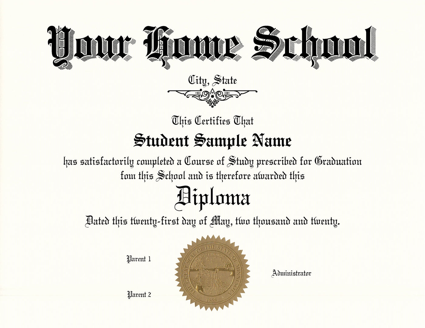 Homeschool Diploma Layout 7