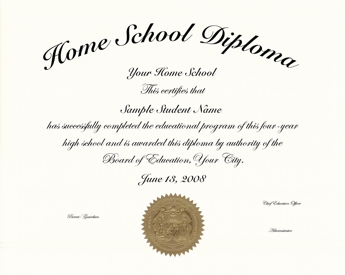 Homeschool Diploma Layout 8