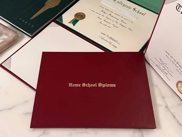 Home School Diploma Engraved Cover