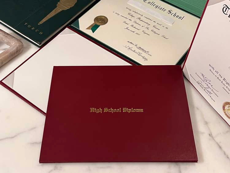 High School Diploma Engraved Cover