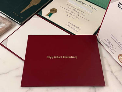High School Equivalency Diploma Engraved Cover