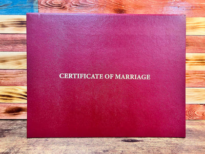 Marriage Certificate Engraved Cover