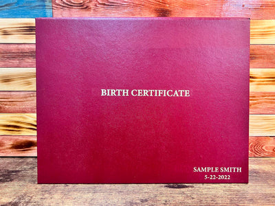 Birth Certificate Engraved Cover