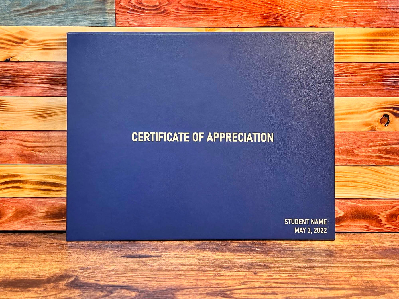 Certificate of Appreciation Engraved Cover