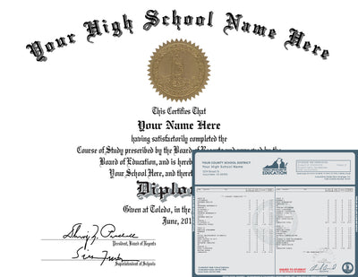 High School Diploma and Transcript