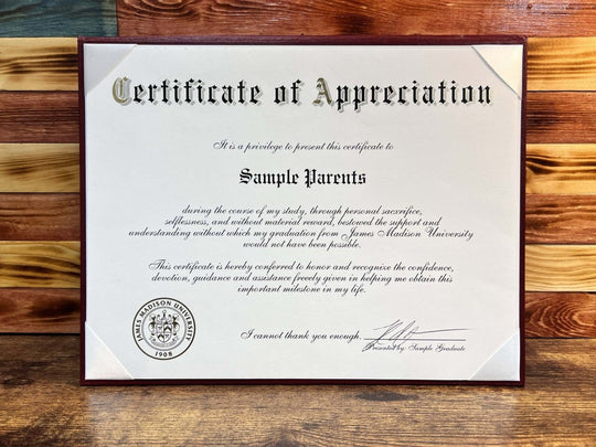 Certificate of Appreciation: Thanks For College - Hey Congrats!