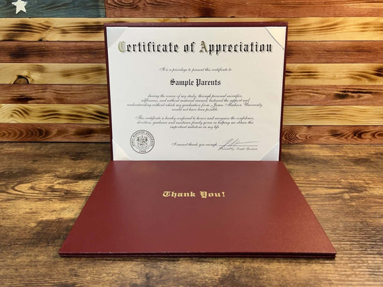 Certificate of Appreciation: Thanks For College - Hey Congrats!