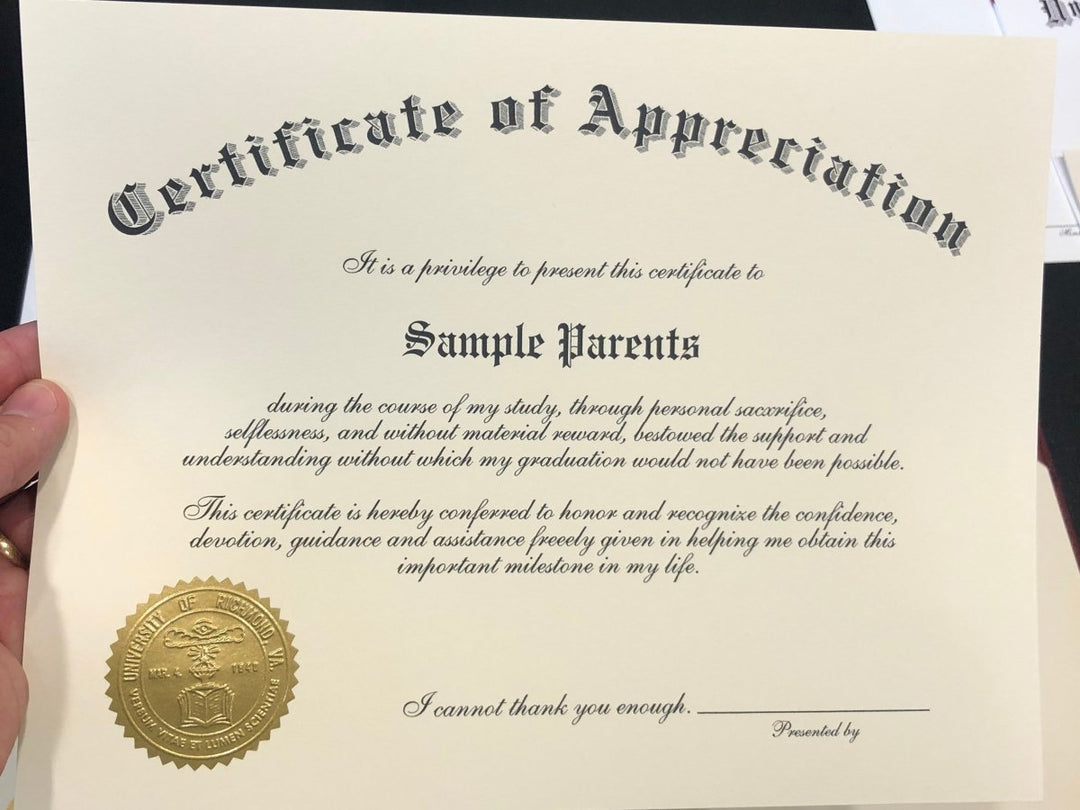 Certificate of Appreciation: Thanks For College - Hey Congrats!